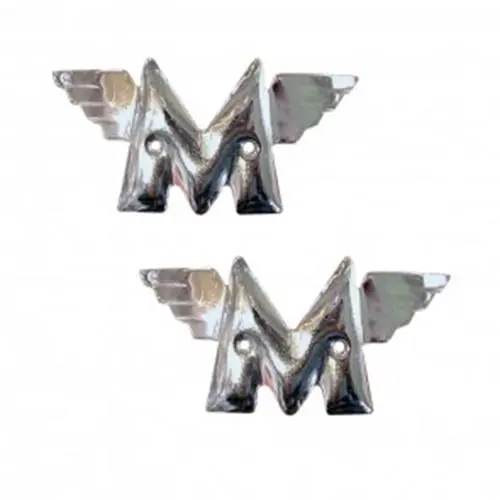 Pair Of Ajs Matchless Logo Fuel Petrol Tank Badges Chrome - 01-1928 1
