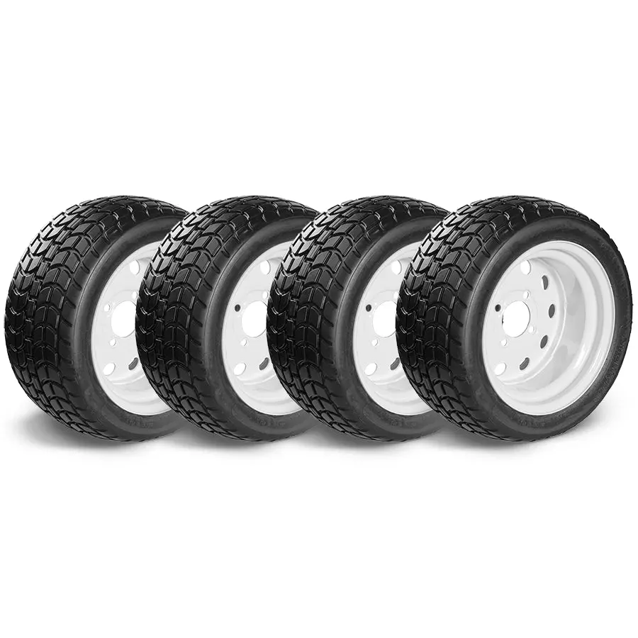 18X850-12 Flat Free Golf Cart & Industrial Vehicle Tires & Wheel Assembly - Set Of 4-(1885012) 1