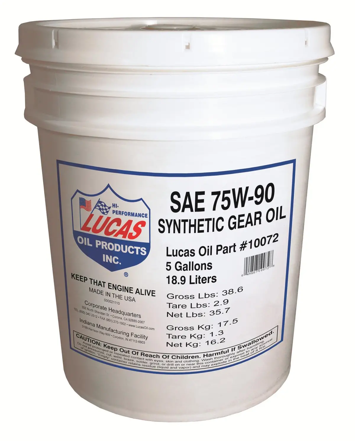 10072 Synthetic Sae 75W-90 Gear Oil 5Gal Pail 1