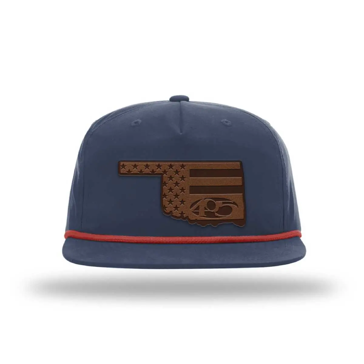 We Are 405! Okc Navy Leather Patch Snap-Back Cap 1