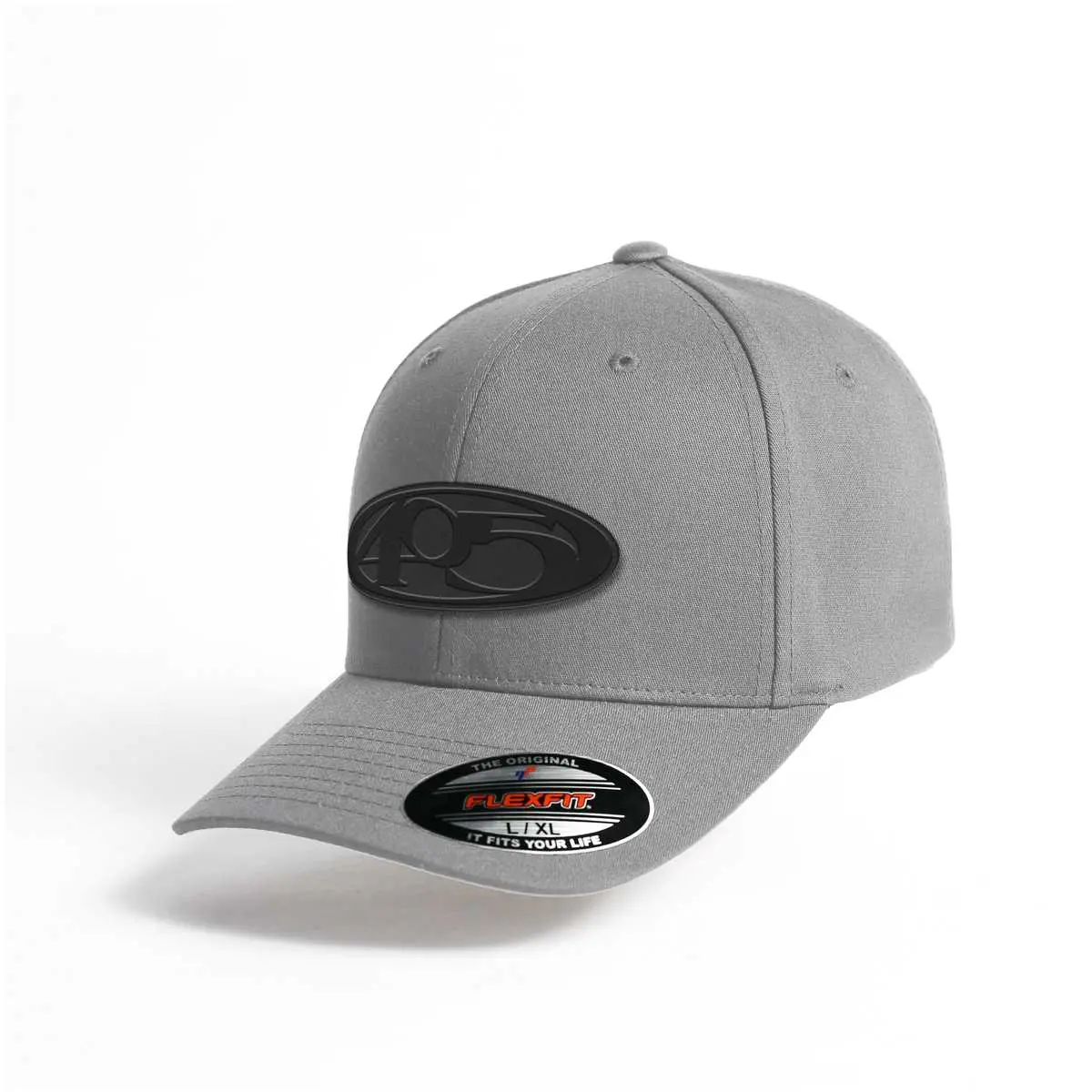 405 Blk Leather Patch Flex Fit 1
