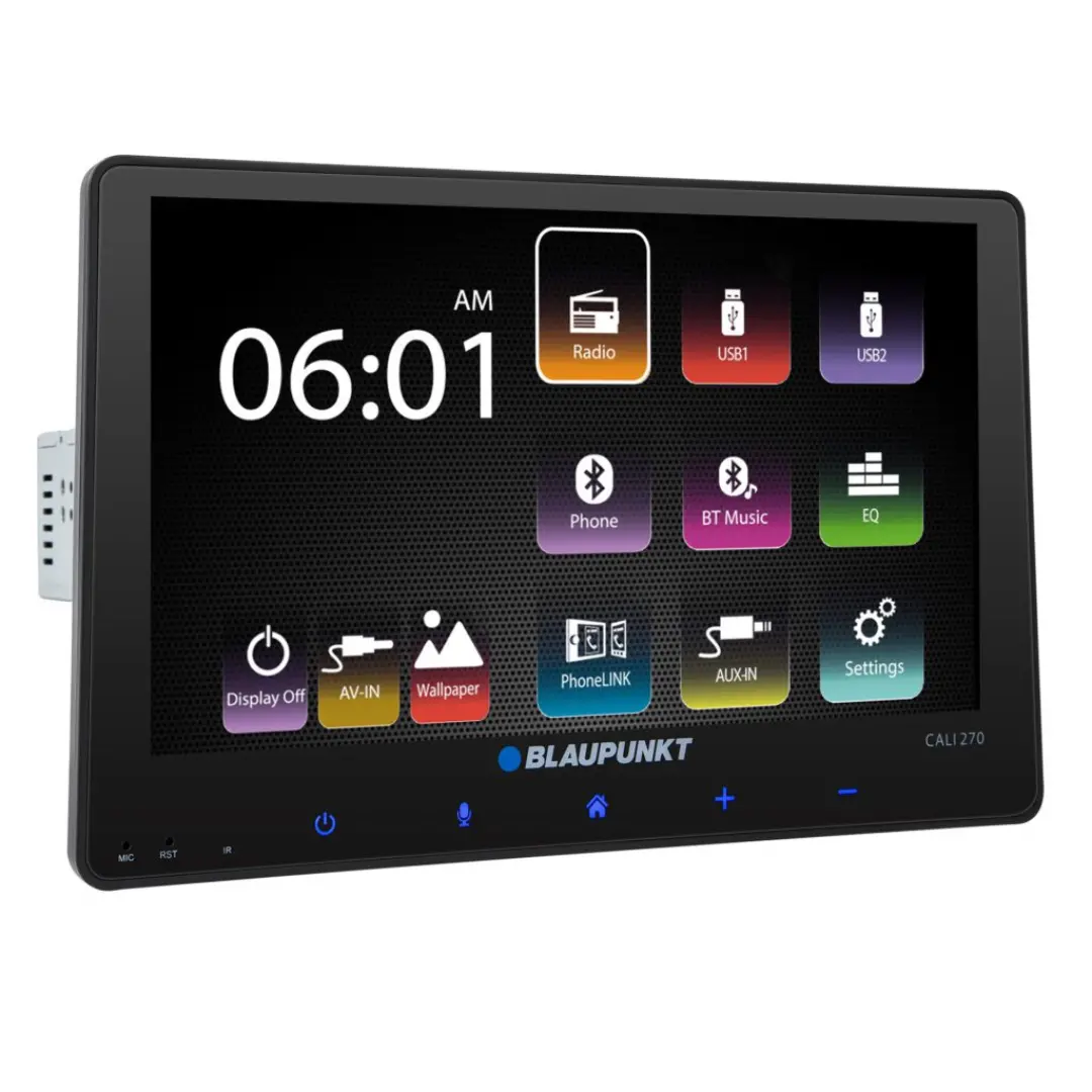 10.1" Display Multimedia 1Din, Chassis Floating Panel, Auto Link, Mirroring, Slim Os, Bt Blaupunkt 1