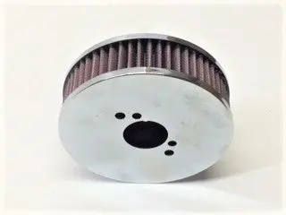 Chrome Air Filter Assembly By K&N, 1-1/2" Su, 1-3/4" Deep 1