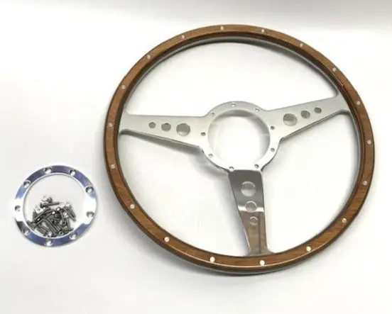 Mgb Classic Light Wood Steering Wheel, 15" Flat 1