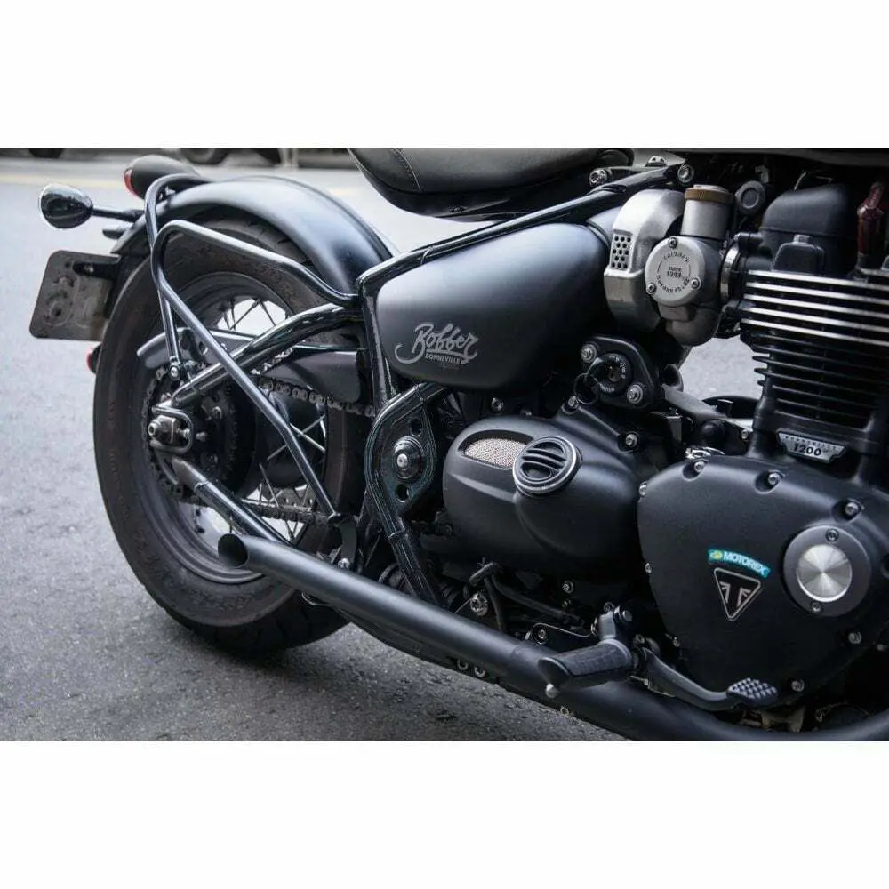 Motone Triumph Bobber, Speedmaster Pannier Luggage Rails - Pair - Black 2