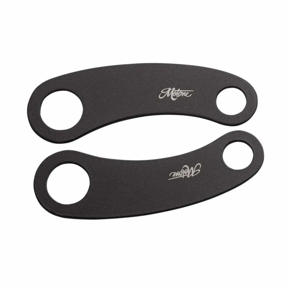 Motone Indicator Turn Signal Brackets - Top Shock Mount - Black Custom Triumph 1