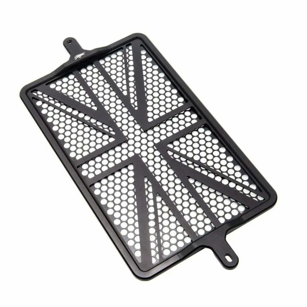 Motone Triumph Bobber & Speedmaster - Wide Radiator Guard Kit Union Jack - Black 1