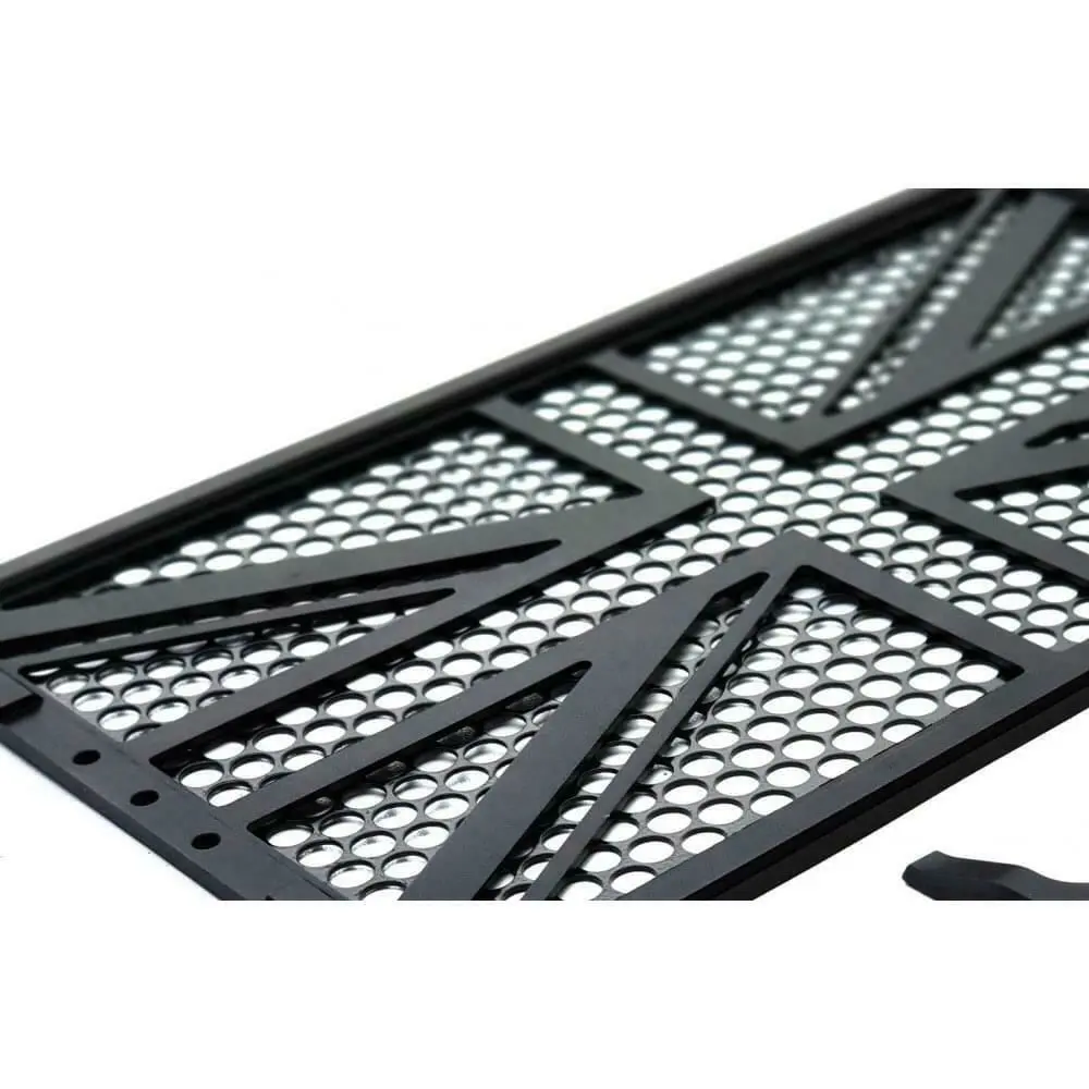 Motone Triumph Bobber & Speedmaster - Wide Radiator Guard Kit Union Jack - Black 2