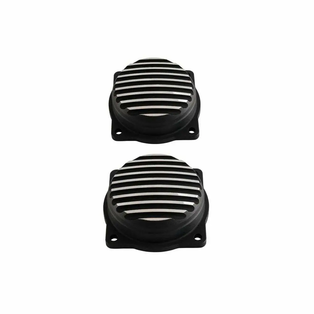 Motone Triumph Bonneville Thruxton - Finned Efi Carb Tops Contrast Cut Black 1
