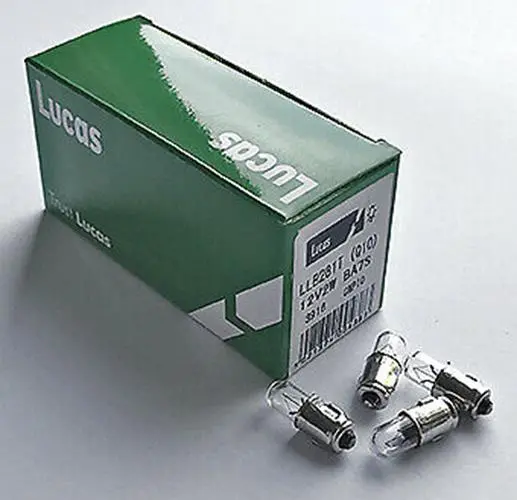 Genuine Lucas Motorcycle Warning Light Instrument Bulb 12V 1.2W Ba7s - Llb281t 3