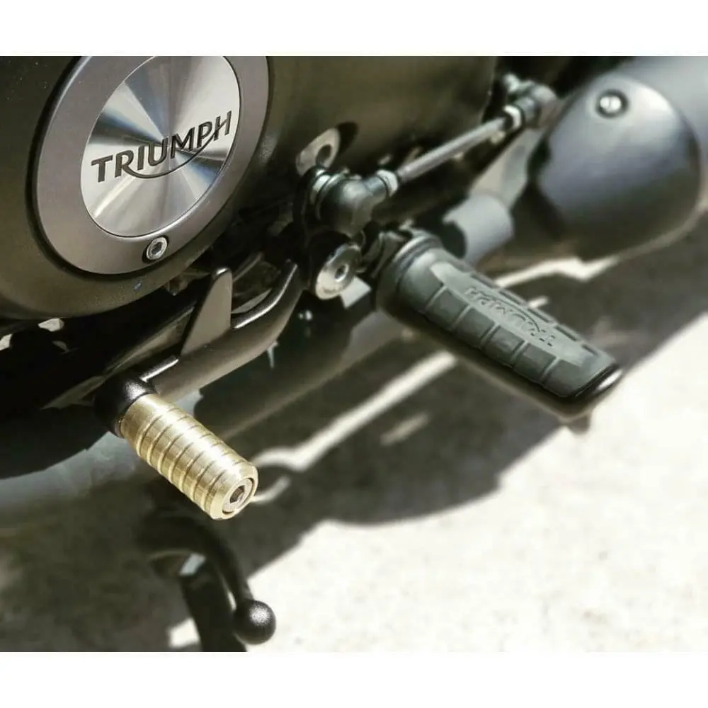 Motone Custom Cnc Gear Shifter Lever End Peg - Ribbed Brass - Triumph Bonneville 1