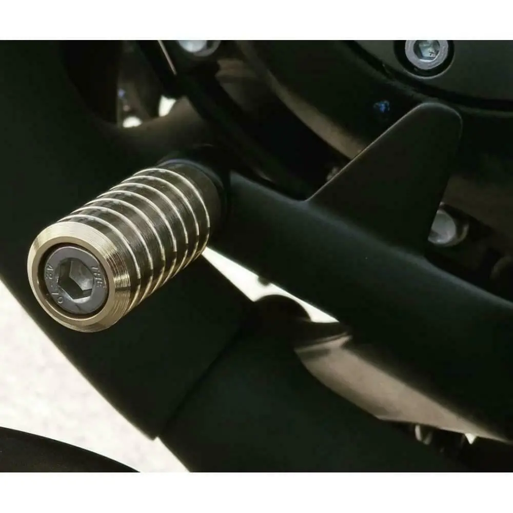 Motone Custom Cnc Gear Shifter Lever End Peg - Ribbed Brass - Triumph Bonneville 2