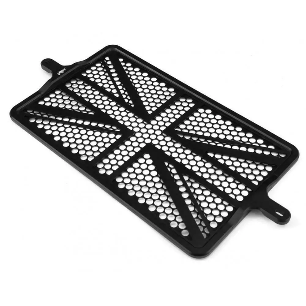 Motone Triumph Bonneville Billet Radiator Guard Kit - Union Jack - Black 1