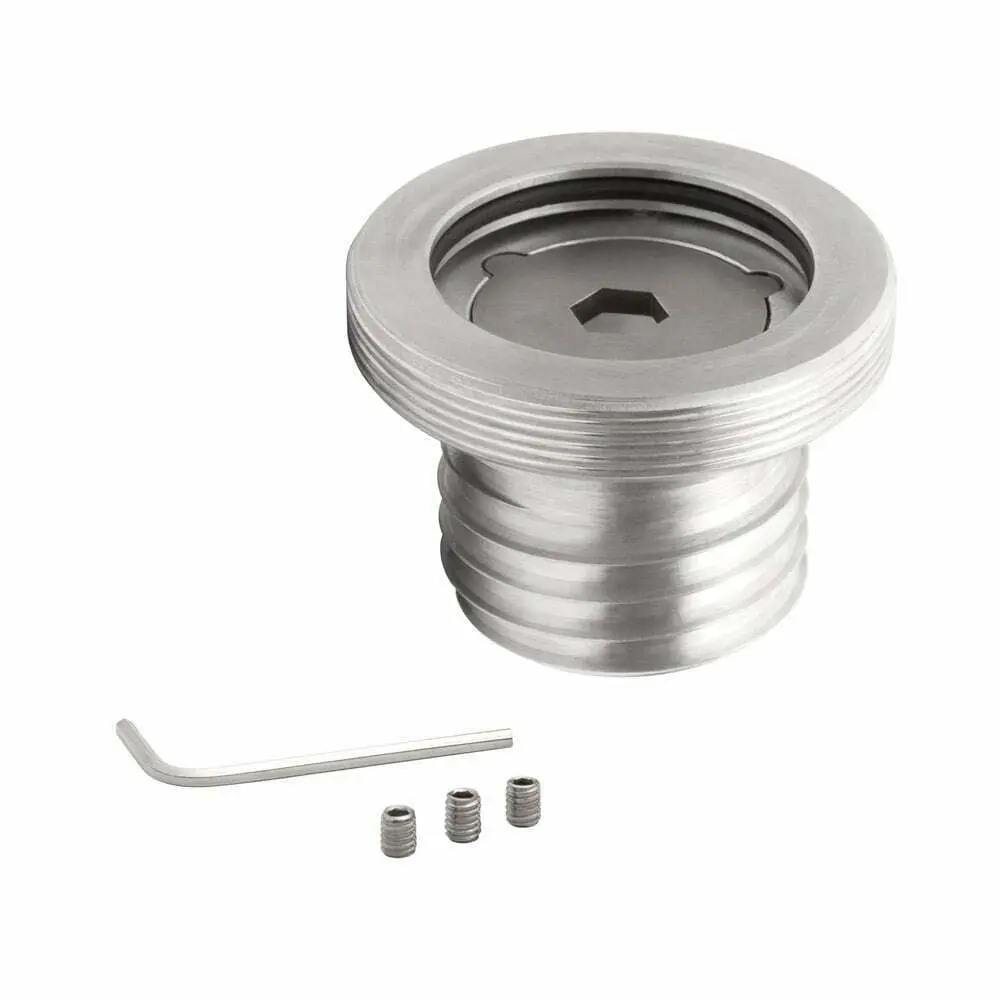 Motone Monza Fuel Petrol Cap Kit Brushed Finish For Triumph And Harley Davidson 2