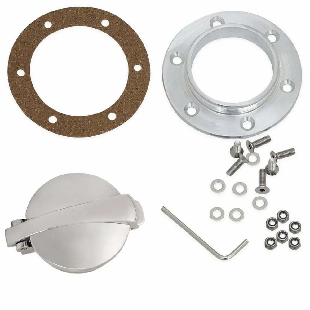 Motone Universal Bolt Down Monza Fuel Petrol Tank Cap Kit Billet 1