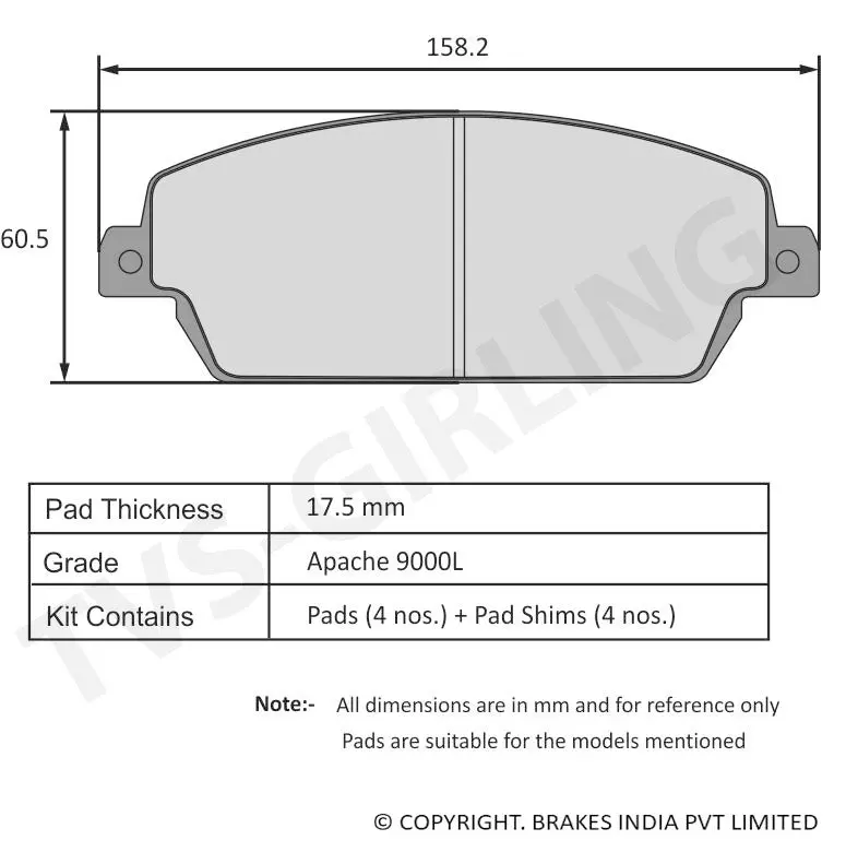 Tvs Apache Brake Pad Mahindra Xuv 500 Front 29932630 Hi-Per Ceramic Disc Pads 1