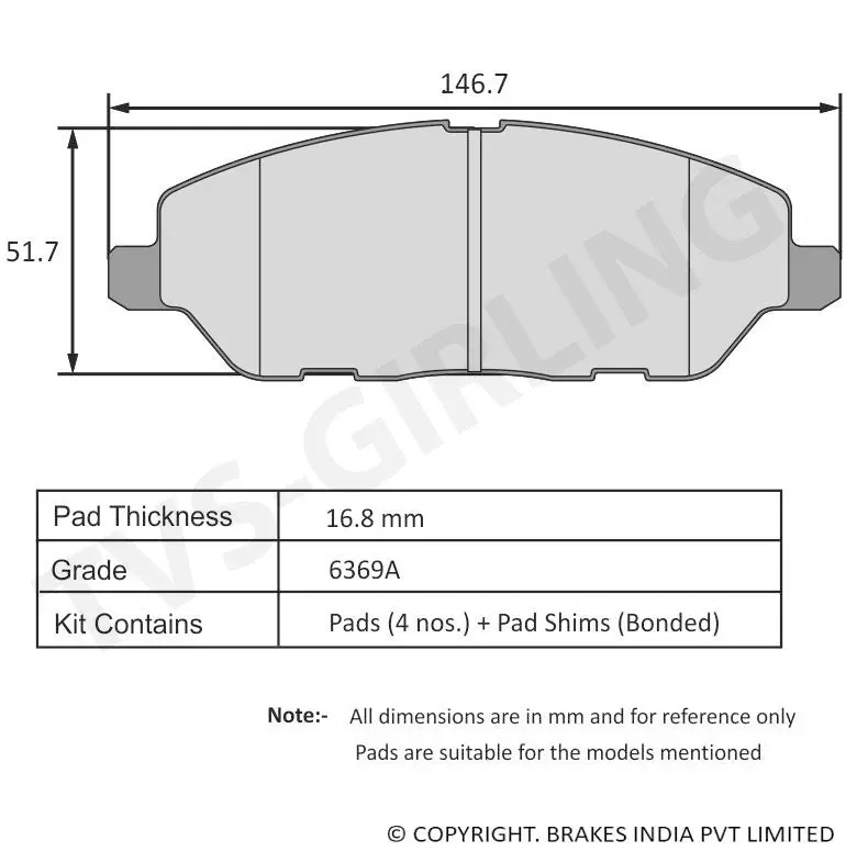 Tvs Apache Brake Pad Mahindra M&M Tuv 3Oo 29932666 1