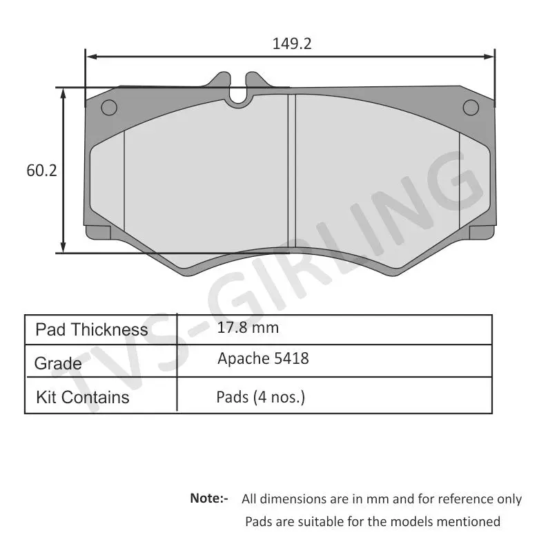 Tvs Apache Brake Pad Force Traveller 29933169 Dura 1