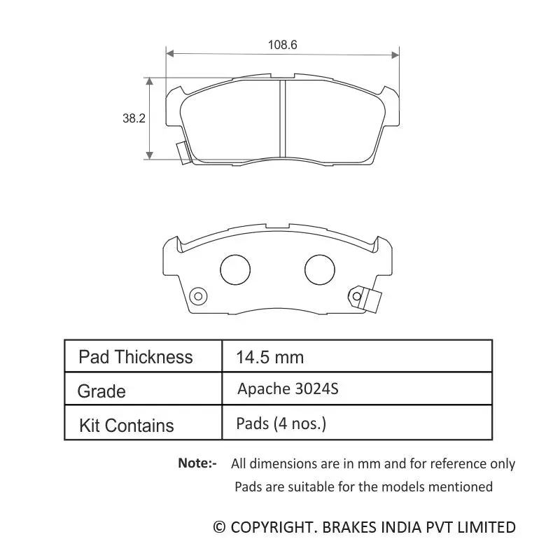 Tvs Apache Brake Pad Maruti Msil S Presso 29933366 1