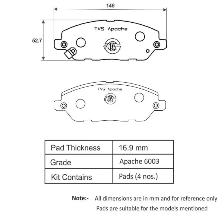 Tvs Apache Brake Pad Tml Intra V50 , Al Bada Dost I4 29933591 1