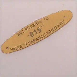 Valve Cover Plate, .019, Xpag, Xpeg 1