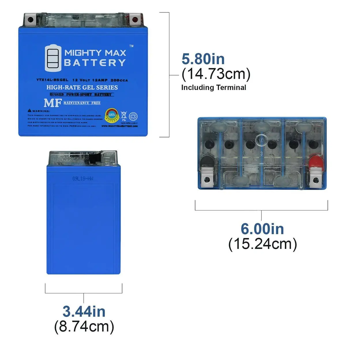 12V 12Ah Premium Gel Battery 2