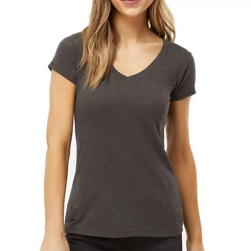 M&O Women's Deluxe V-Neck Tee 1