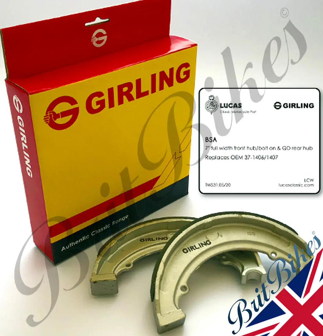 Girling Brake Shoes Bsa A75 Rocket 3 Rear Hubs Bolt On Sprocket 41-6073 41-6076 1