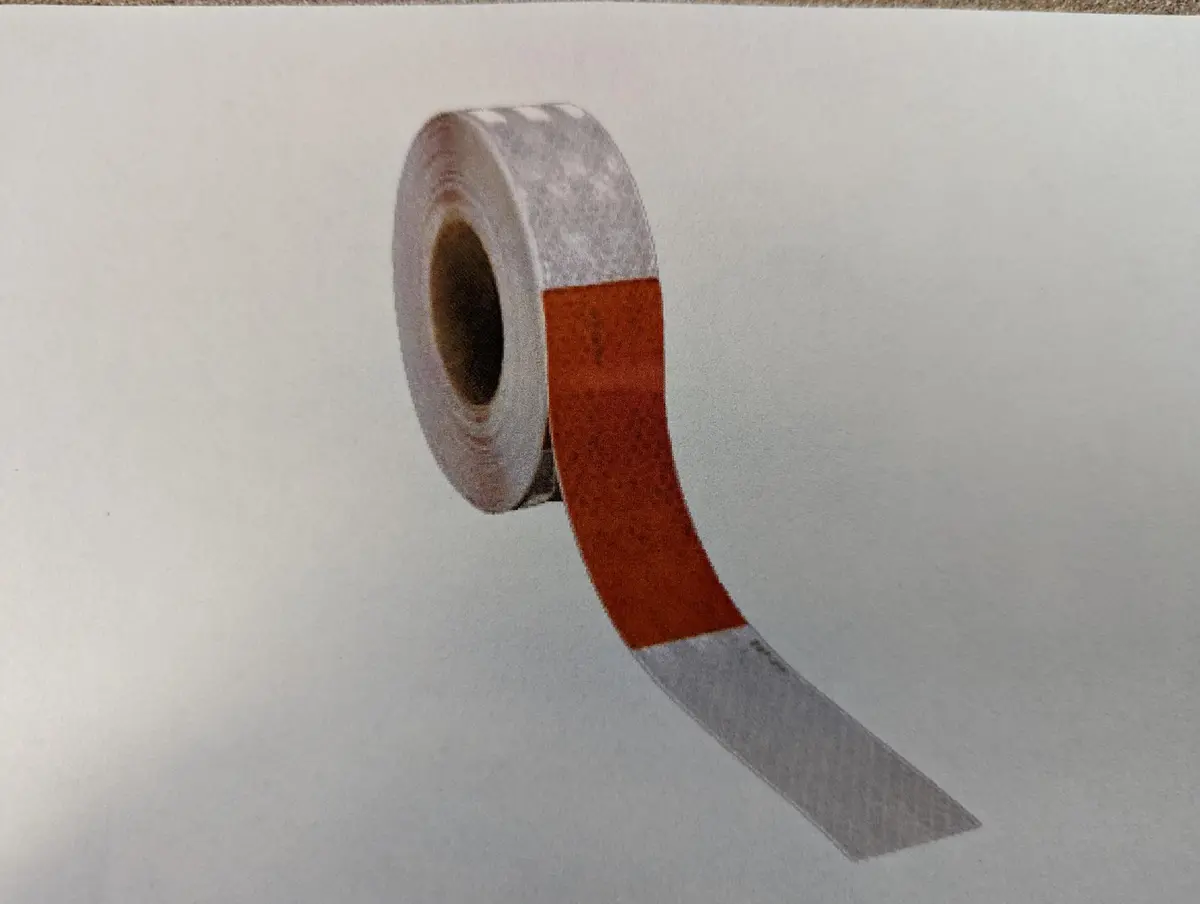 3M983-326 Reflective Tape Roll 6" Red / 6" White 1