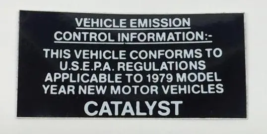 Catalyst Sticker, Mgb, 1979 1
