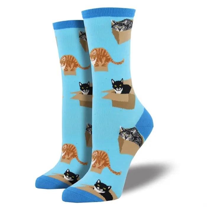 'Cat In A Box' Women's Printed Socks 1