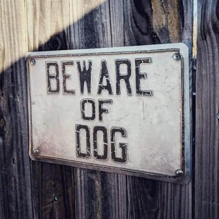 Beware Of Dog Metal Sign 8" X 12" 2
