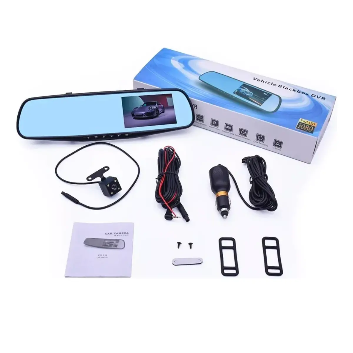 Espejo Retrovisor 4.5" Para Doble Camara 1080 1