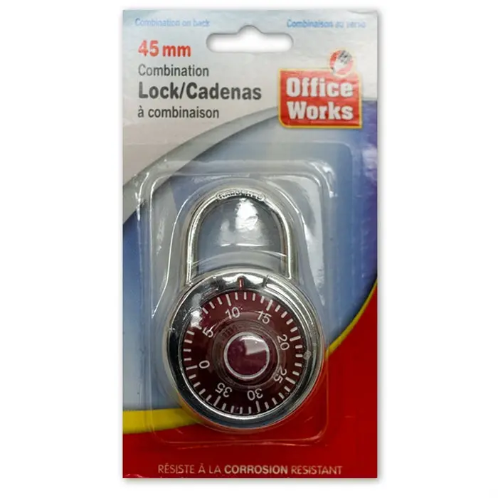 Office Works 45Mm Combo Lock 1