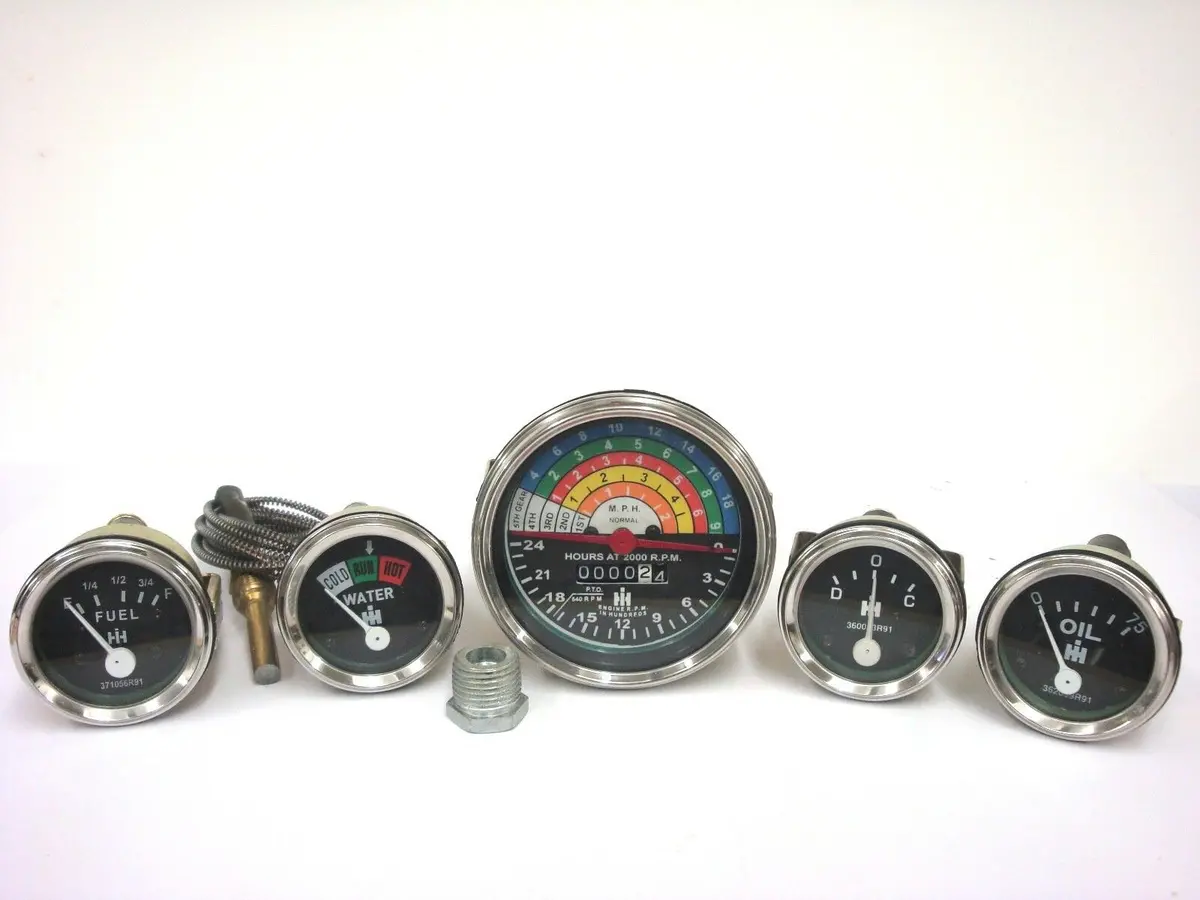 Tachometer Oil Fuel Temp Amp Gauge Package Set For International Ih Farmall 340 1