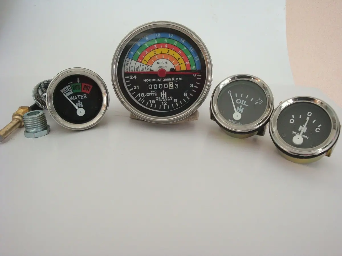 Tachometer Oil Temp Amp Gauge Set Will Fit International Farmall Ih 340 Utility 1