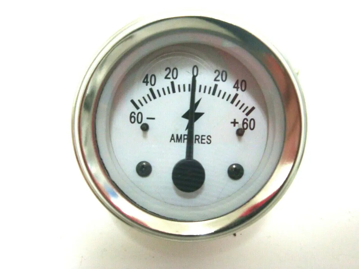 60 Amp Gauge White Face 1