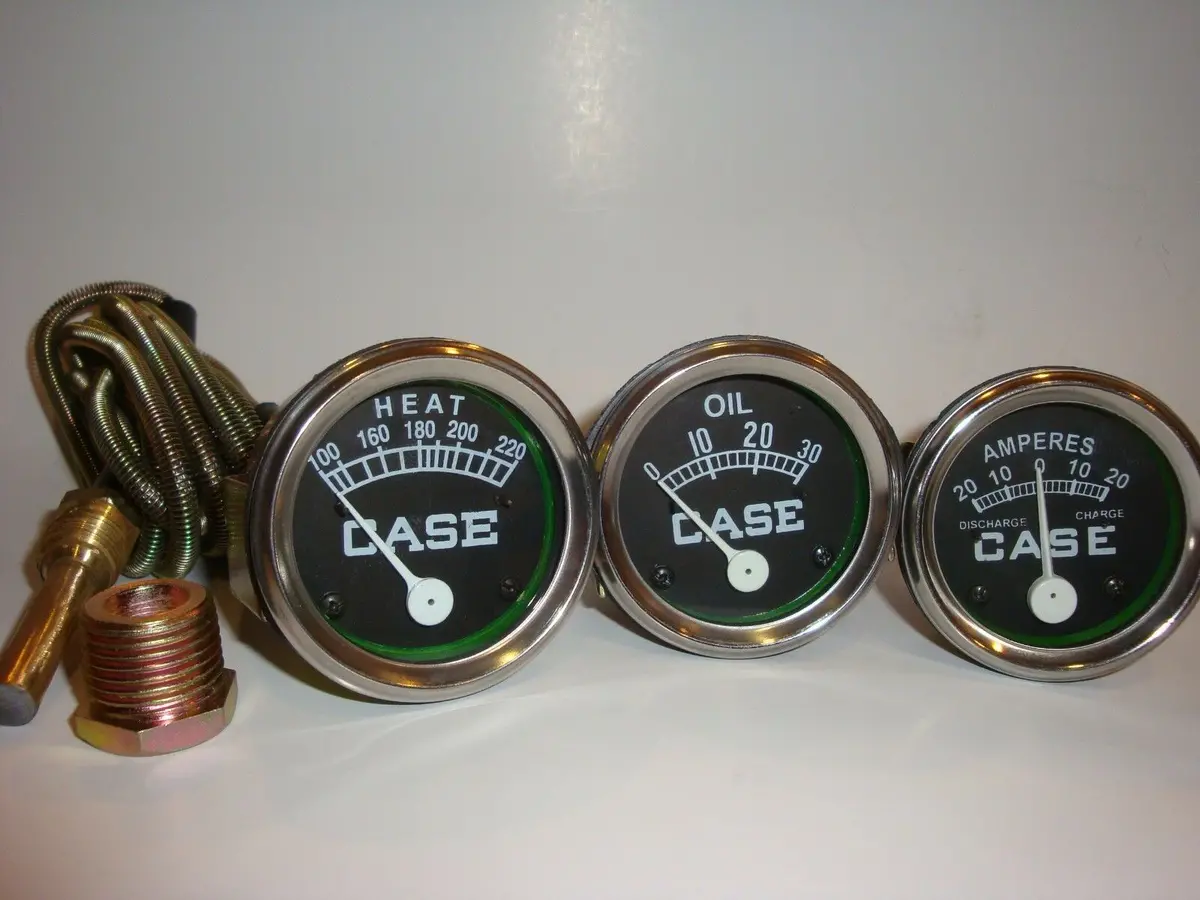 Amp Oil Temperature 3 Gauge Set For Case Vac Tractor 1