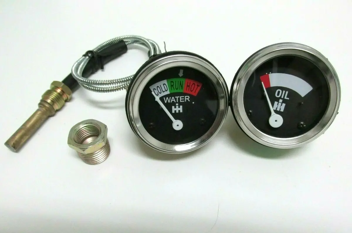 Temperature Oil 2 Gauge Set Compatible With Farmall H, M,W4-9 T6 1939 - 1946 1