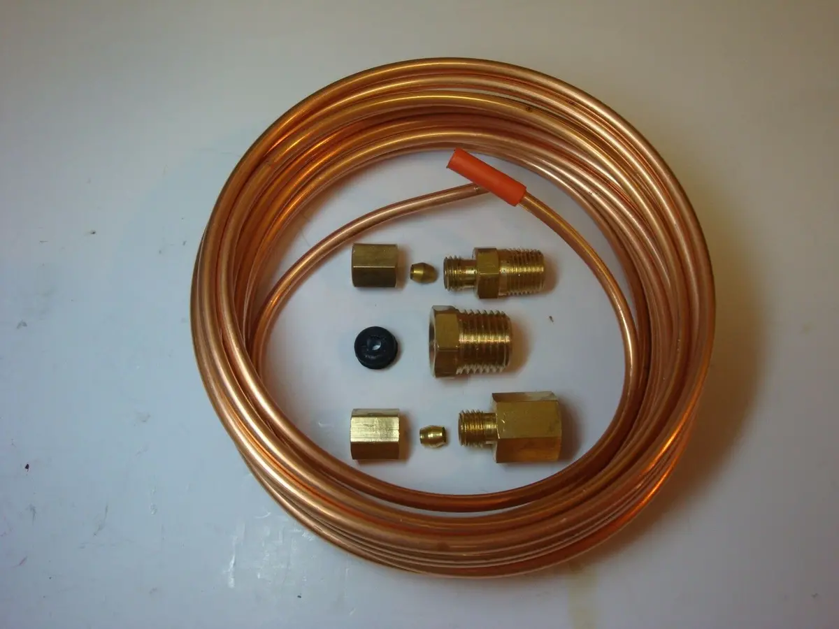 Mechanical Oil Pressure  Gauge Copper Tubing Line Kit 1/8" Od X 16'  Abc523 1