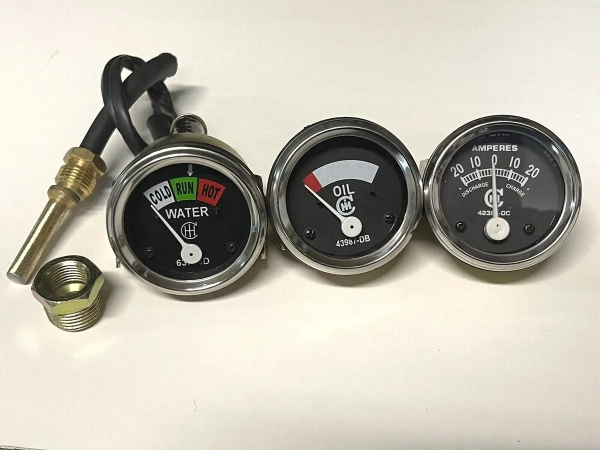 Temperature, Amp, Oil Gauge Set For Farmall Ih / H, M, W4, W6, W9 1