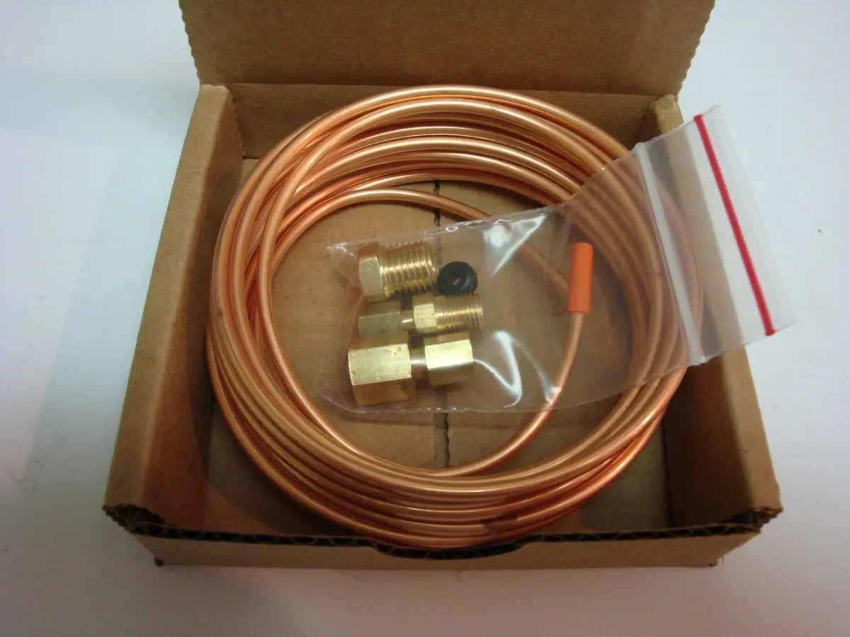 Mechanical Oil Pressure Gauge Copper Tubing Line Kit 1/8" Od X 16' Abc523 2