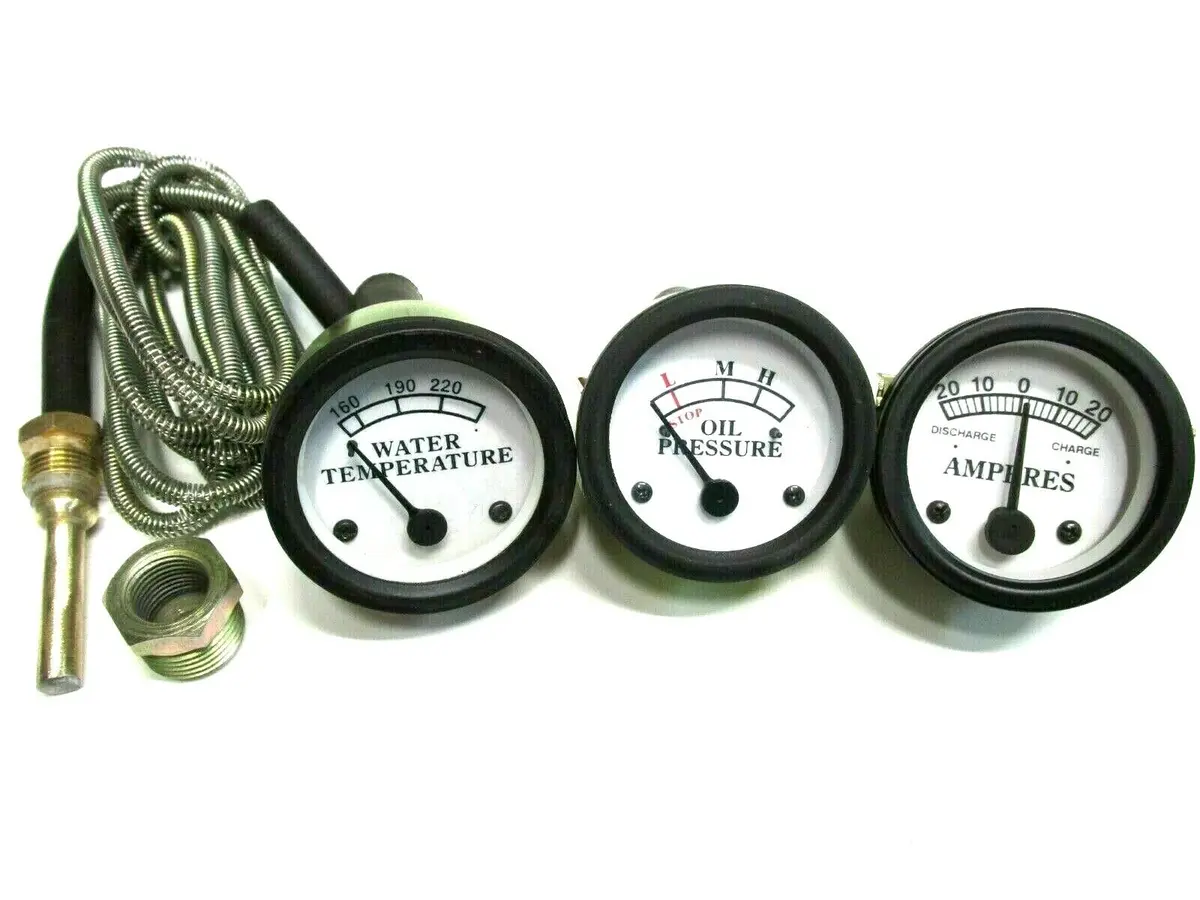 Replacement Temperature, Oil Pressure, Amp Gauge Set Will Fit John Deere A B H D 1