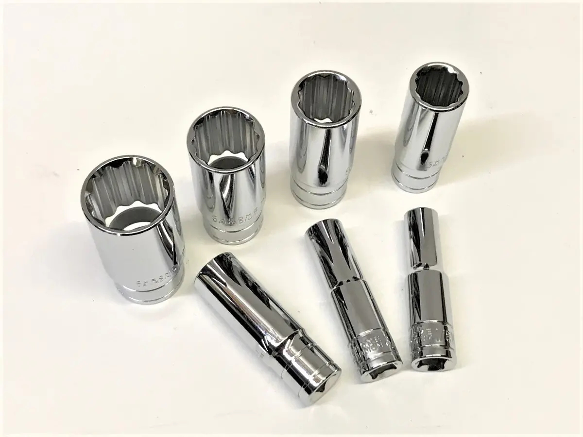 7 Pc. Whitworth Deep Socket Set, 3/8" Drive 1