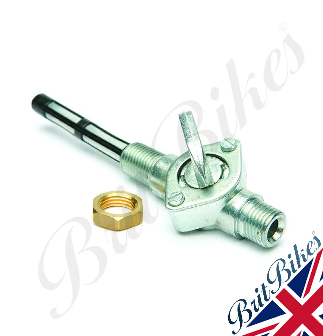 Petrol Tank Tap 1/4" Norton & Triumph With Filter Locknut Reserve Bap 60-7267 1