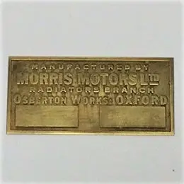 Radiator Id Plate, Top 1