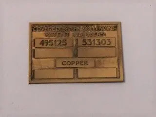 Radiator Core Patent Plate, Tc/Td 1