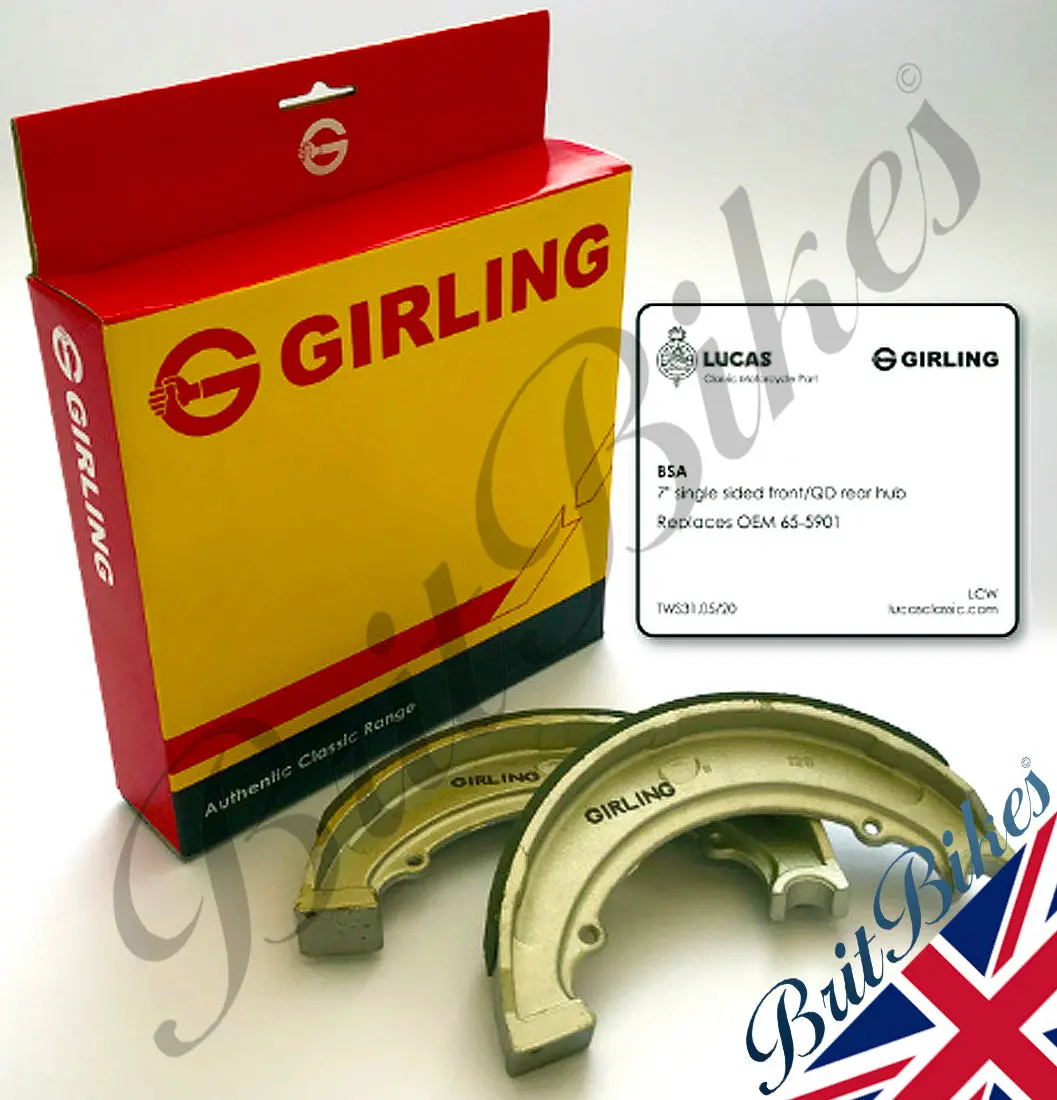 Girling Brake Shoes Bsa A50 A65 Qd Hub 65-5940 65-5941 65-5901 37-2327 42-5876 1