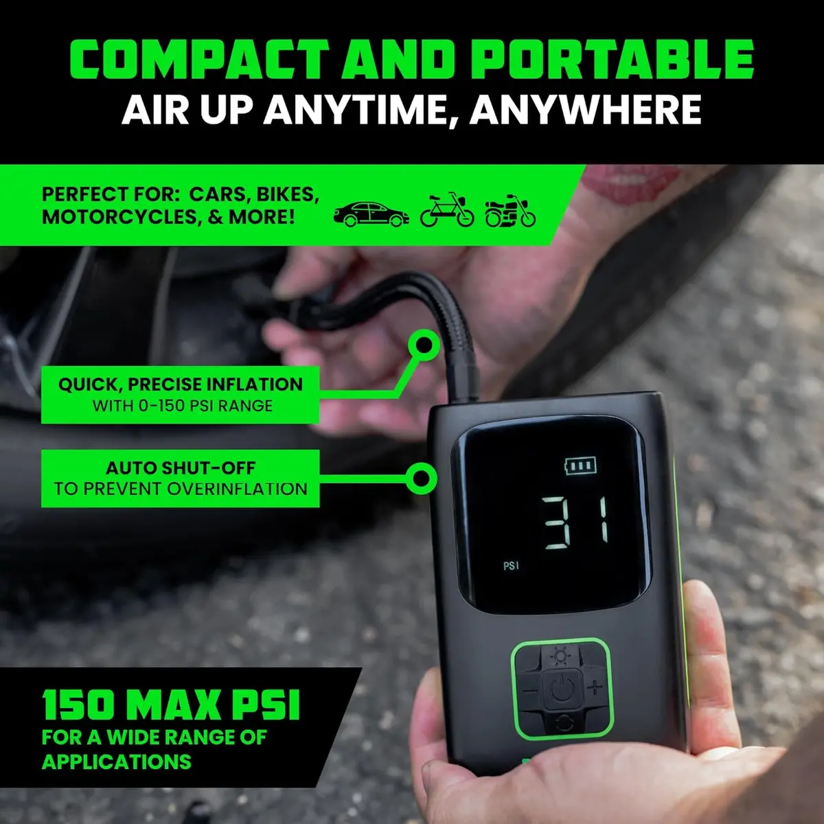 150 Psi Portable Tire Inflator 2