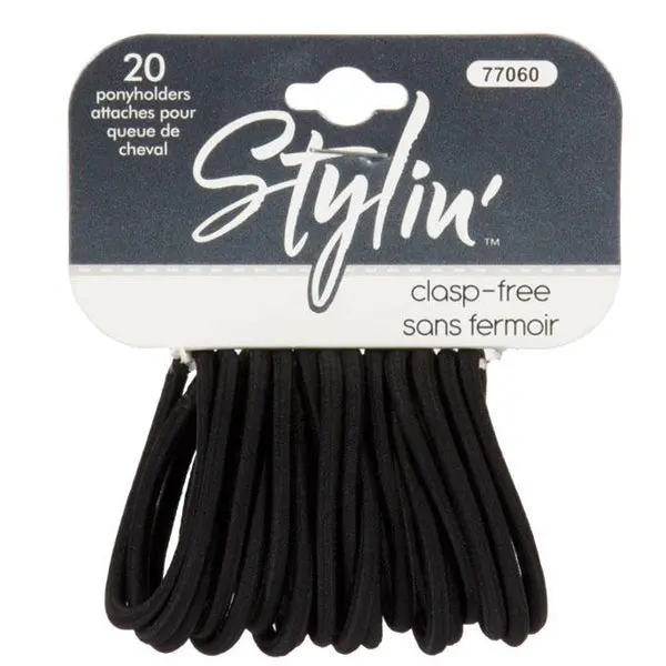 Stylin' Black Ponyholders 20Pk 1